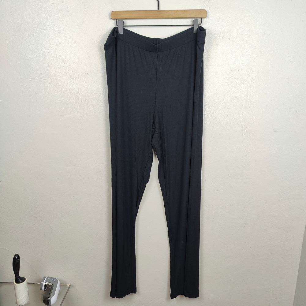 SKIMS Black Jersey Knit Wide- Leg Pants - Picture 2 of 9
